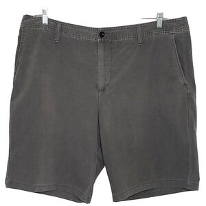 Elysian Mens Shorts 40 Dark Gray Flat Front Stretch 10" Inseam Casual Chino